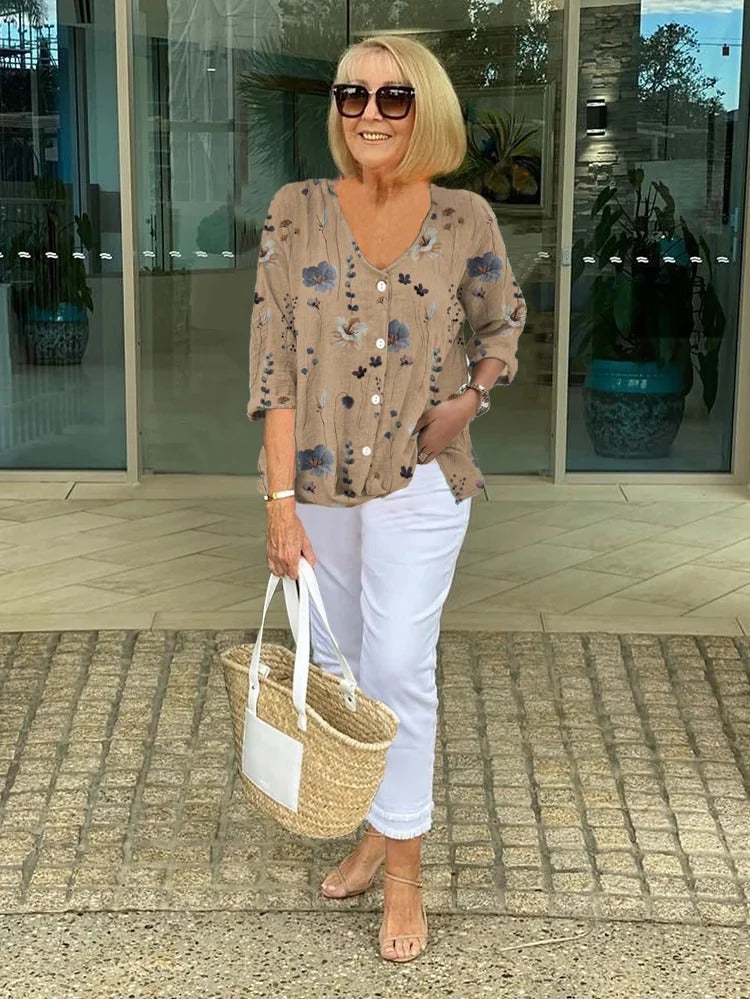 Joanne | Tuniek met Gedrukte Knopen