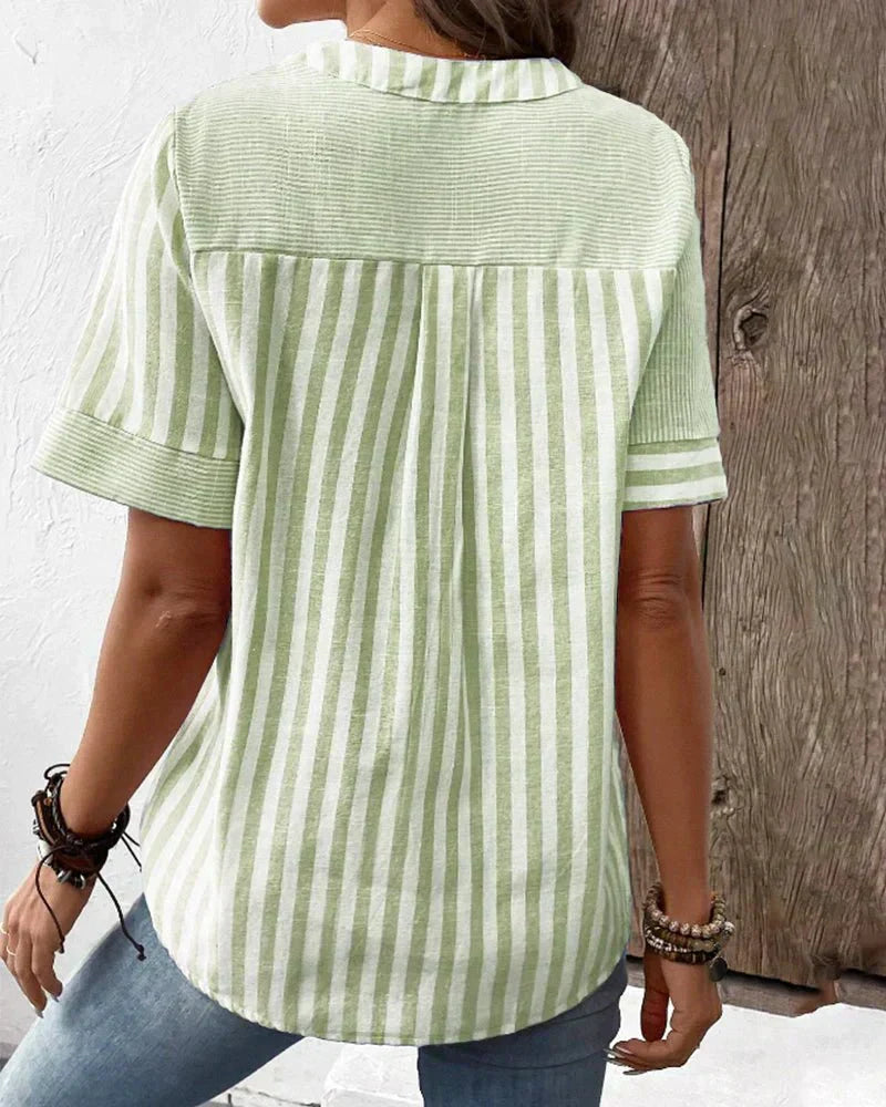 Lila | Zachte Gestreepte Blouse