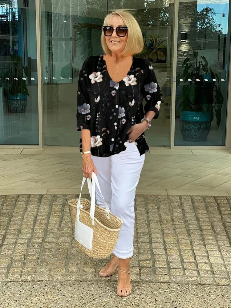 Joanne | Tuniek met Gedrukte Knopen