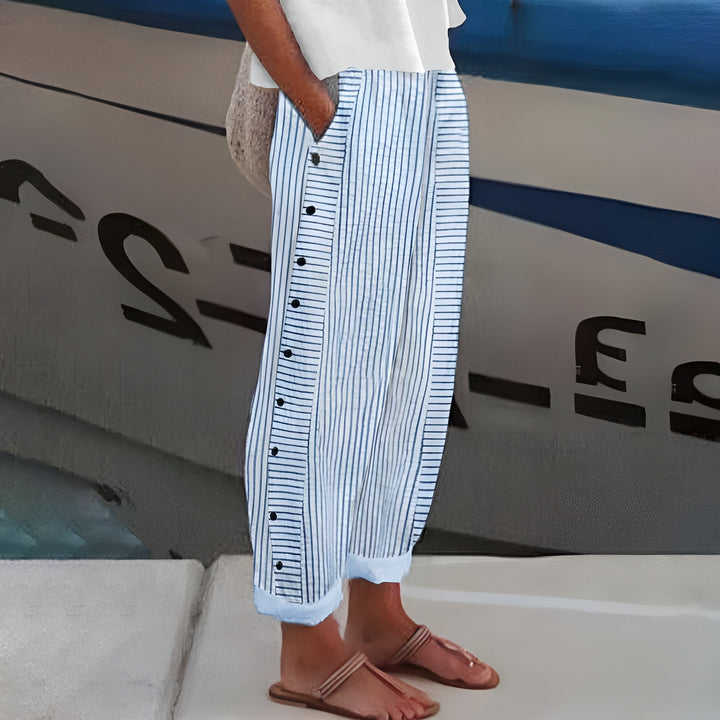 Dagny | Elegante Gestreepte Zomerbroeken