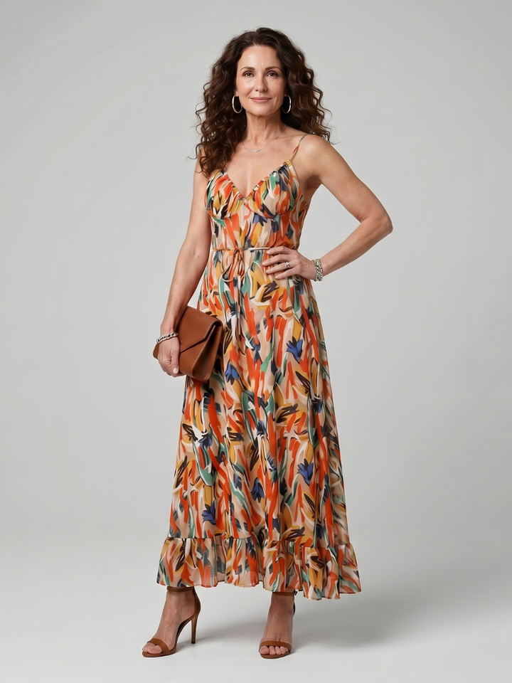 Dorothea | Midikleed met Spaghettibandjes