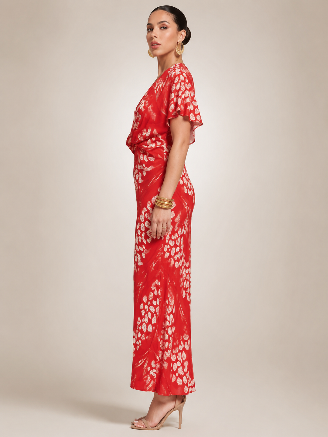 Stella | Maxidress met abstract patroon