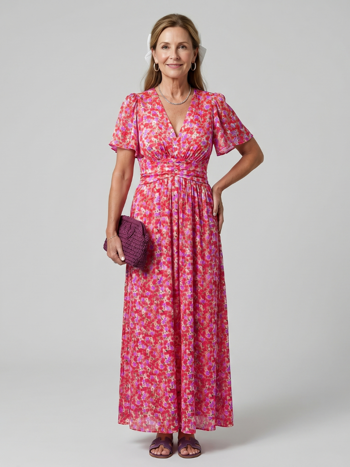 Hanna | Midi-jurk met fijn bloemenpatroon