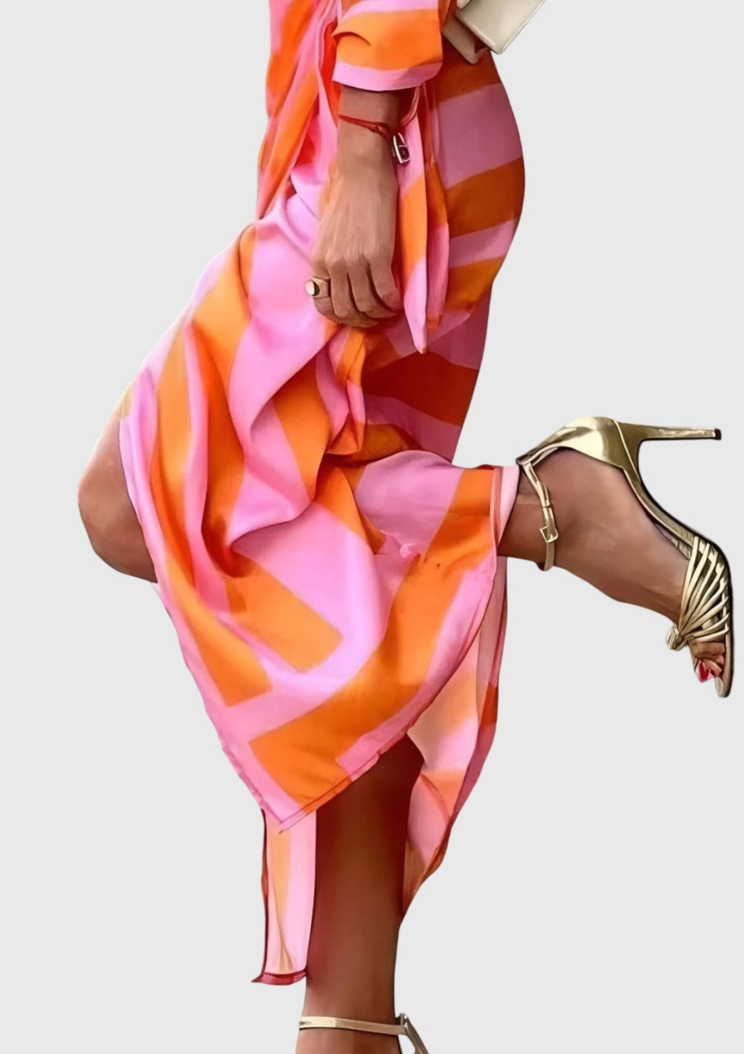 Everly | Elegante Wikkeljurk met Print