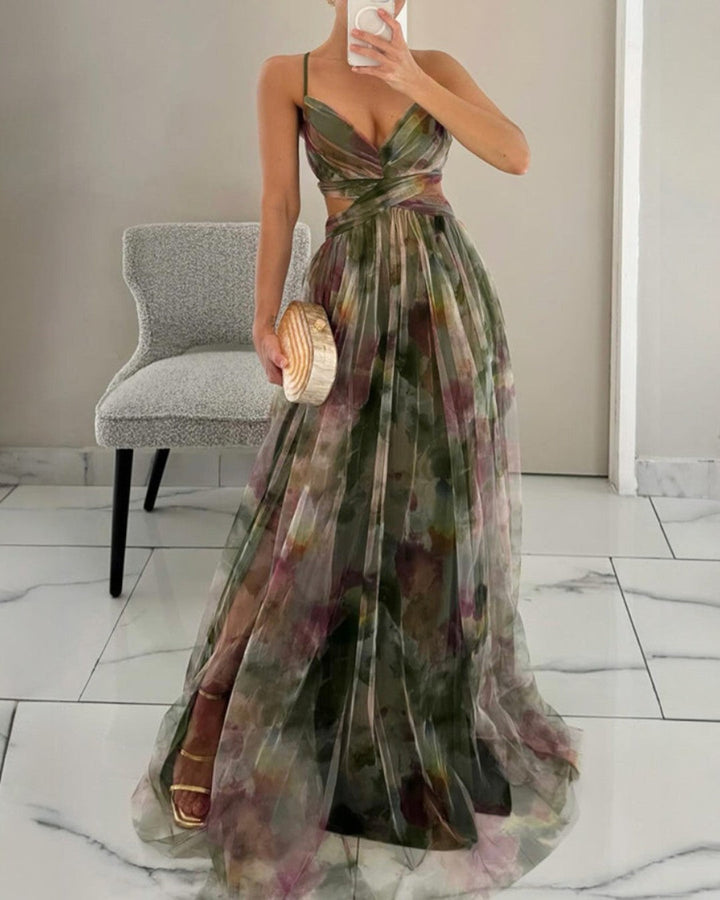 La Scintilla| Maxi Jurk Elegantie Bloemmotief