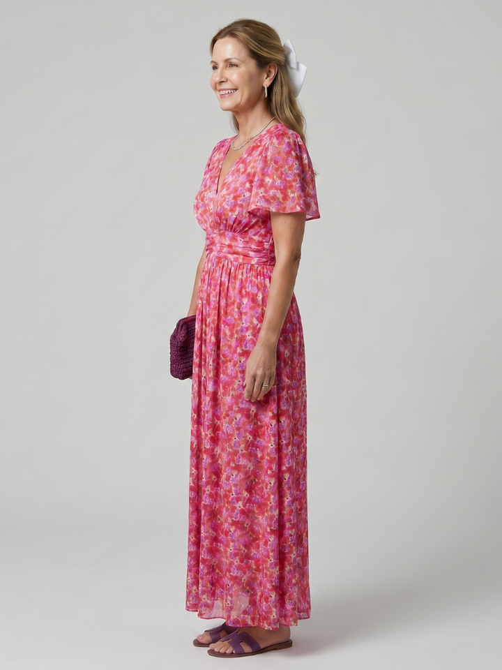 Hanna | Midi-jurk met fijn bloemenpatroon
