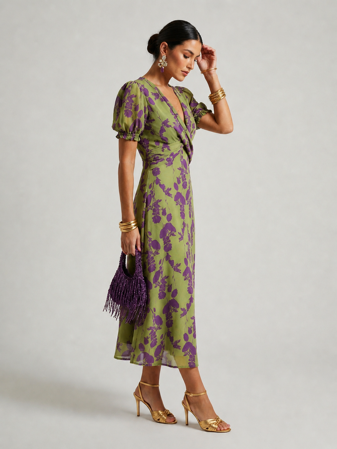 Michaela | Bloemen Midi Jurk