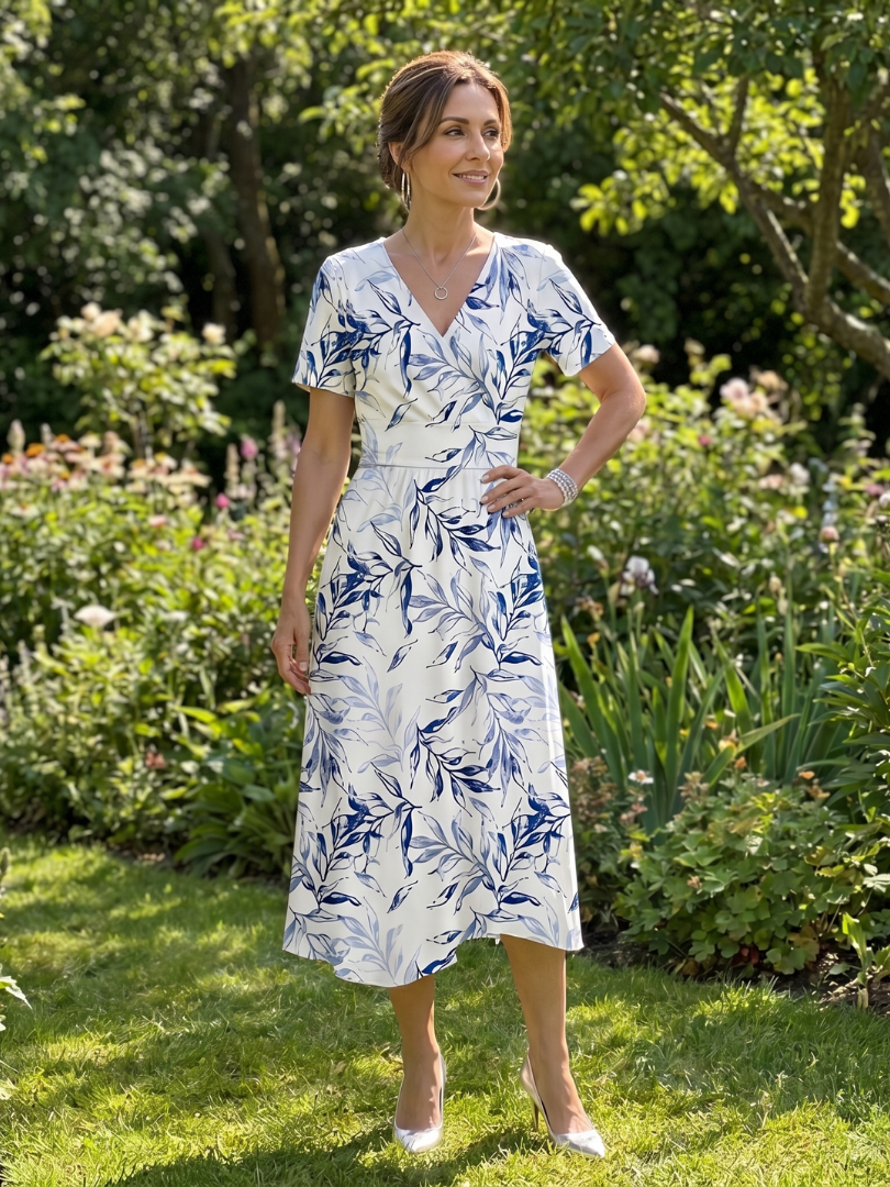 Luise | Botanische Midi-jurk met