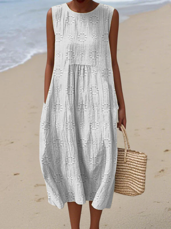 Rose™ Midi Jurk Geborduurd