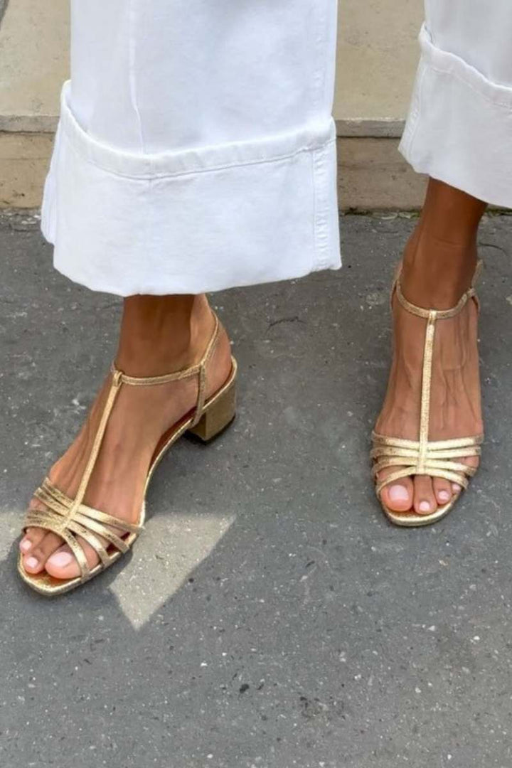 Allegra | Gouden Sandalen Dagelijkse Elegantie