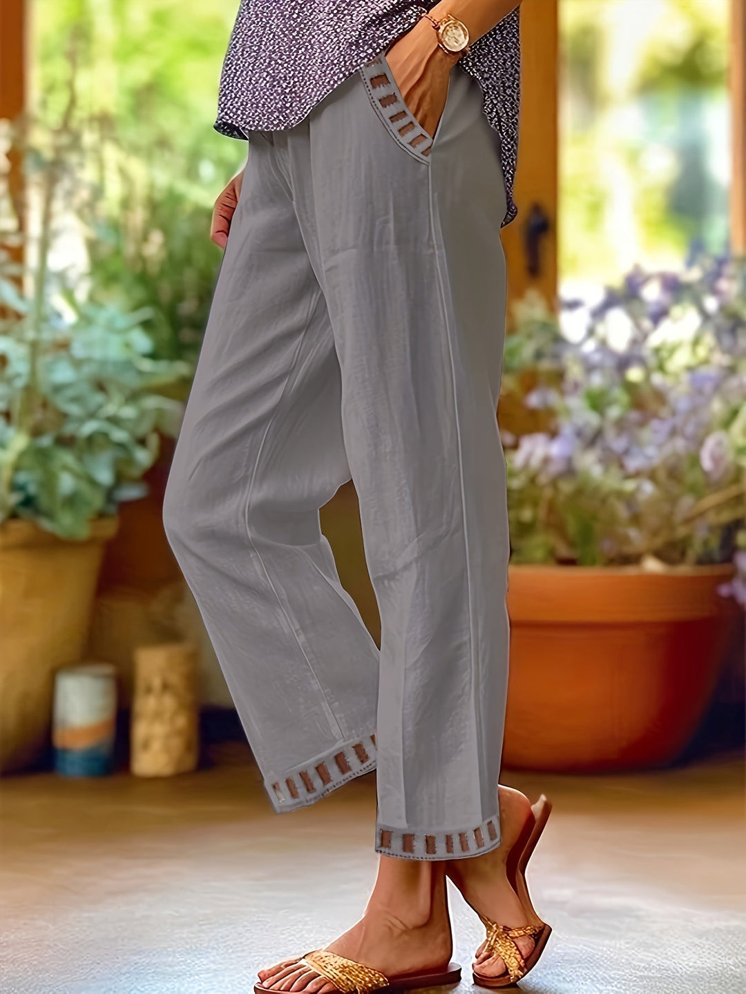 Wren – Cropped Relax Broek met Contrasterende Details
