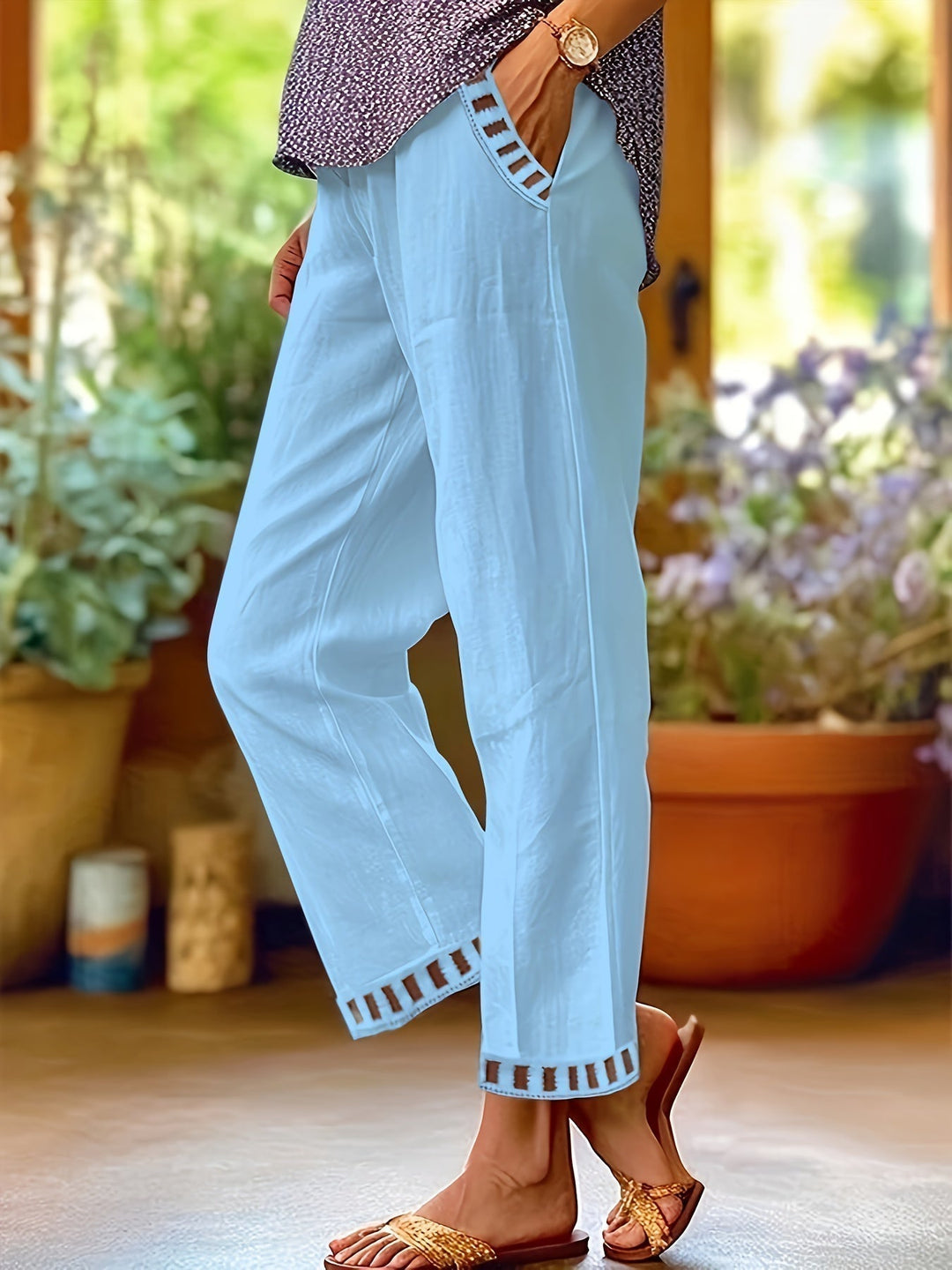 Wren – Cropped Relax Broek met Contrasterende Details