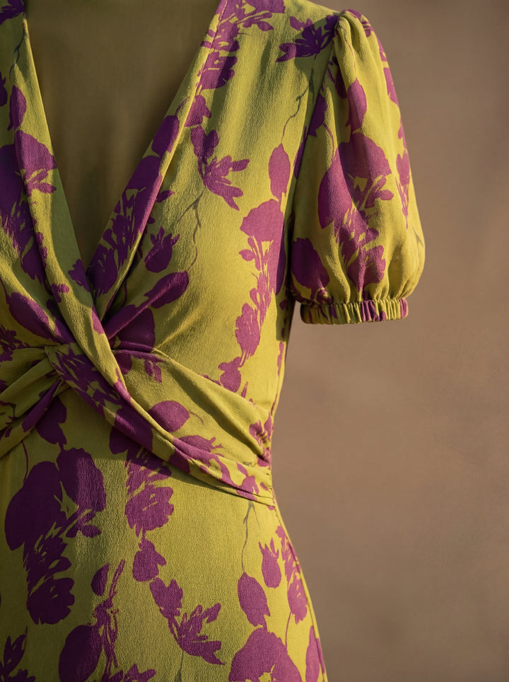 Floral Maxi Jurk met Vloeiende Drapering