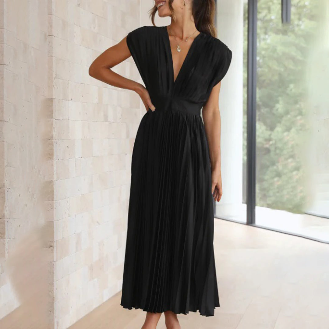 Marni™ | Tijdloos Plissé Midi Jurk