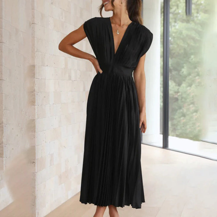 Marni™ | Tijdloos Plissé Midi Jurk