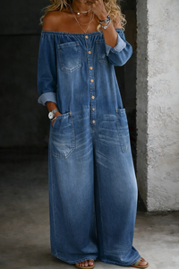 Helen | Lange Jumpsuit met Ontblote Schouders