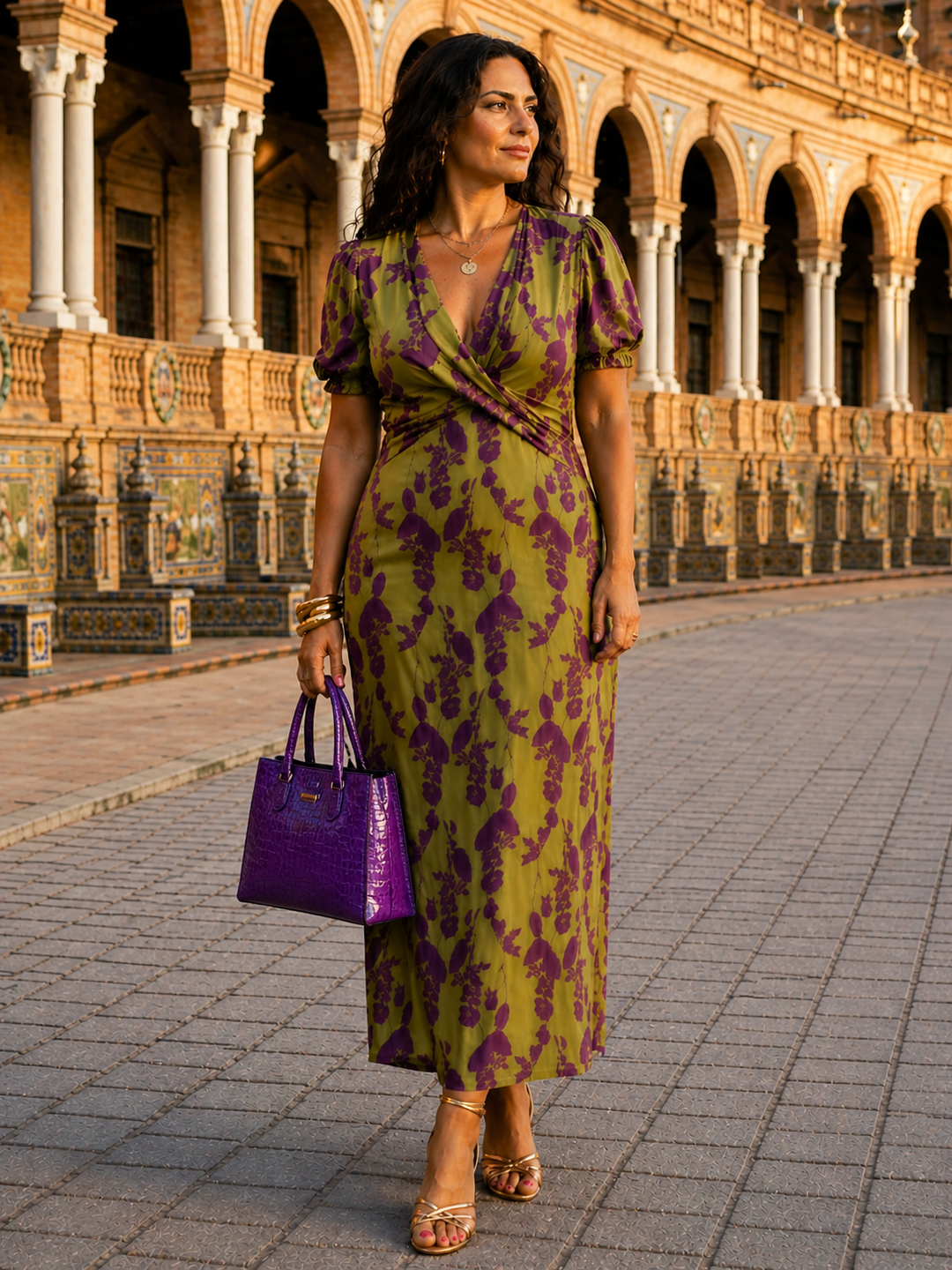 Floral Maxi Jurk met Vloeiende Drapering