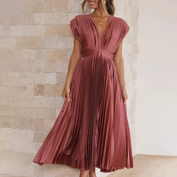 Marni™ | Tijdloos Plissé Midi Jurk
