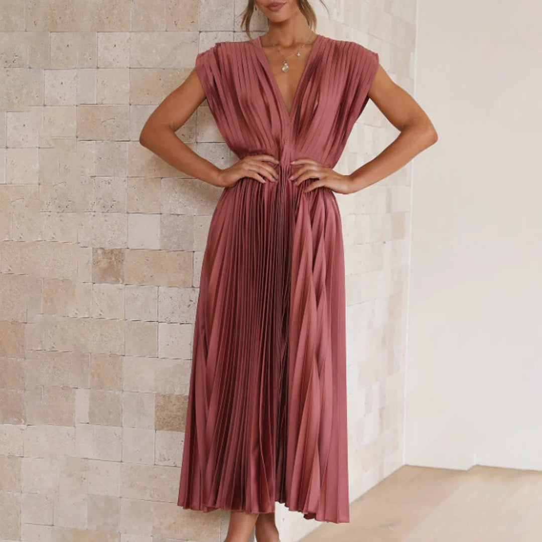 Marni™ | Tijdloos Plissé Midi Jurk