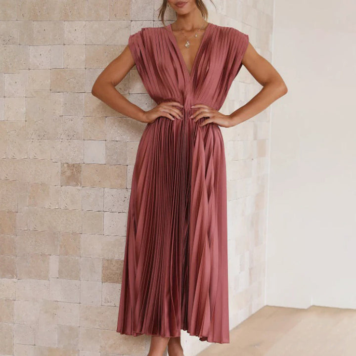 Marni™ | Tijdloos Plissé Midi Jurk