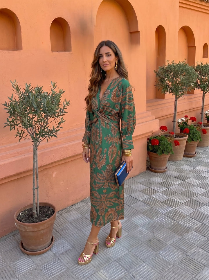 Midi-jurk met print