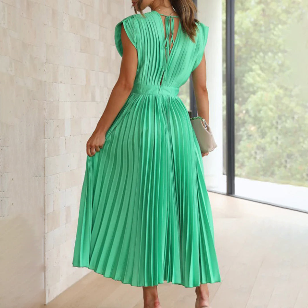 Marni™ | Tijdloos Plissé Midi Jurk