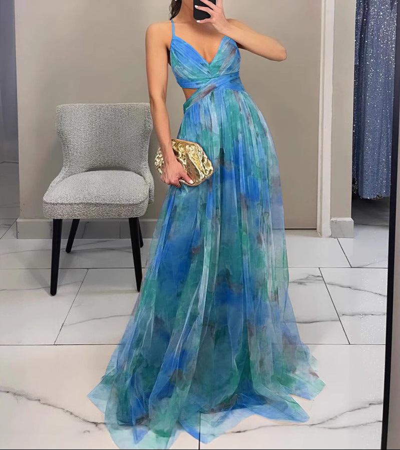 La Scintilla| Maxi Jurk Elegantie Bloemmotief