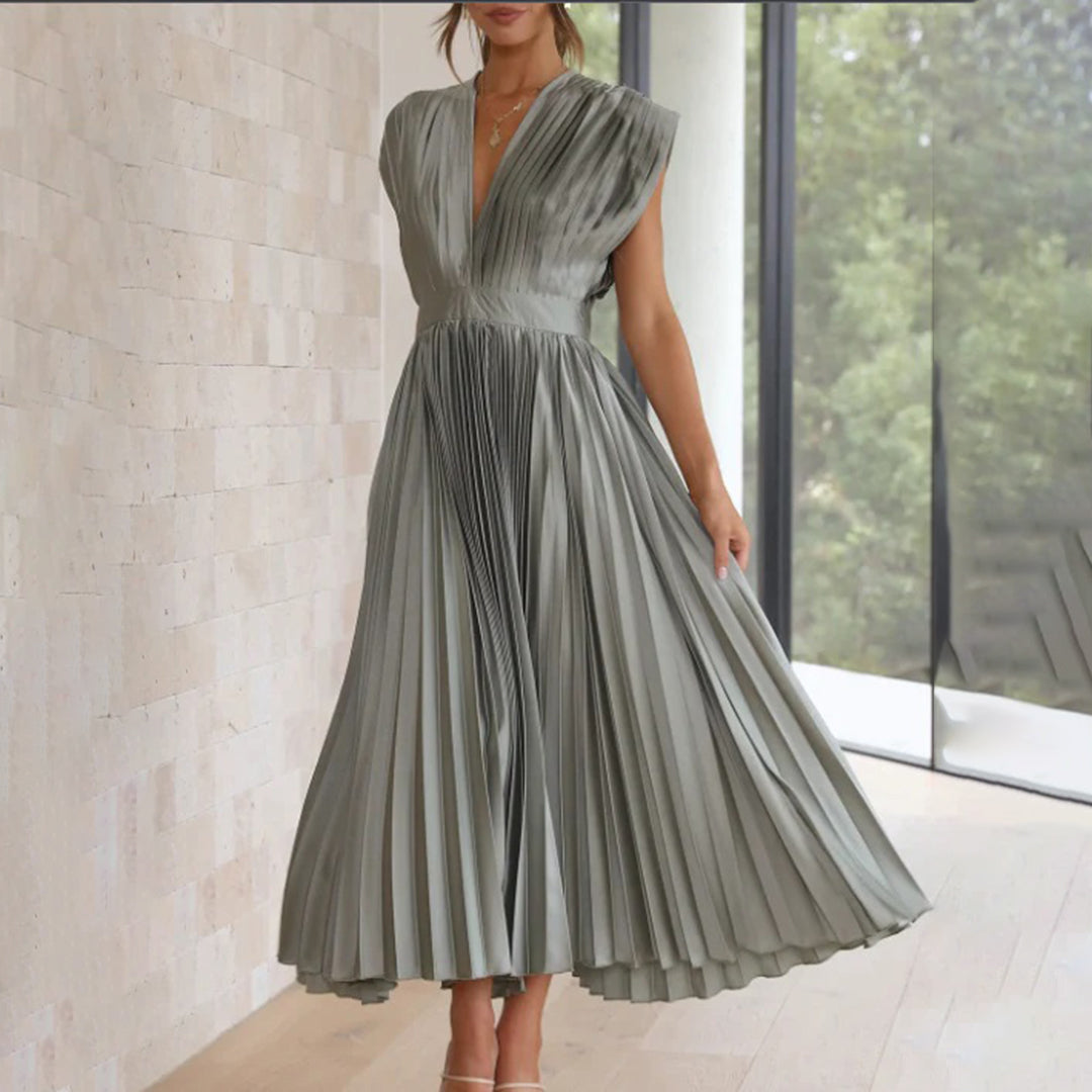 Marni™ | Tijdloos Plissé Midi Jurk