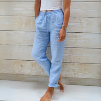 Allison - Luxe Linnen en Katoenen Tailored Broek