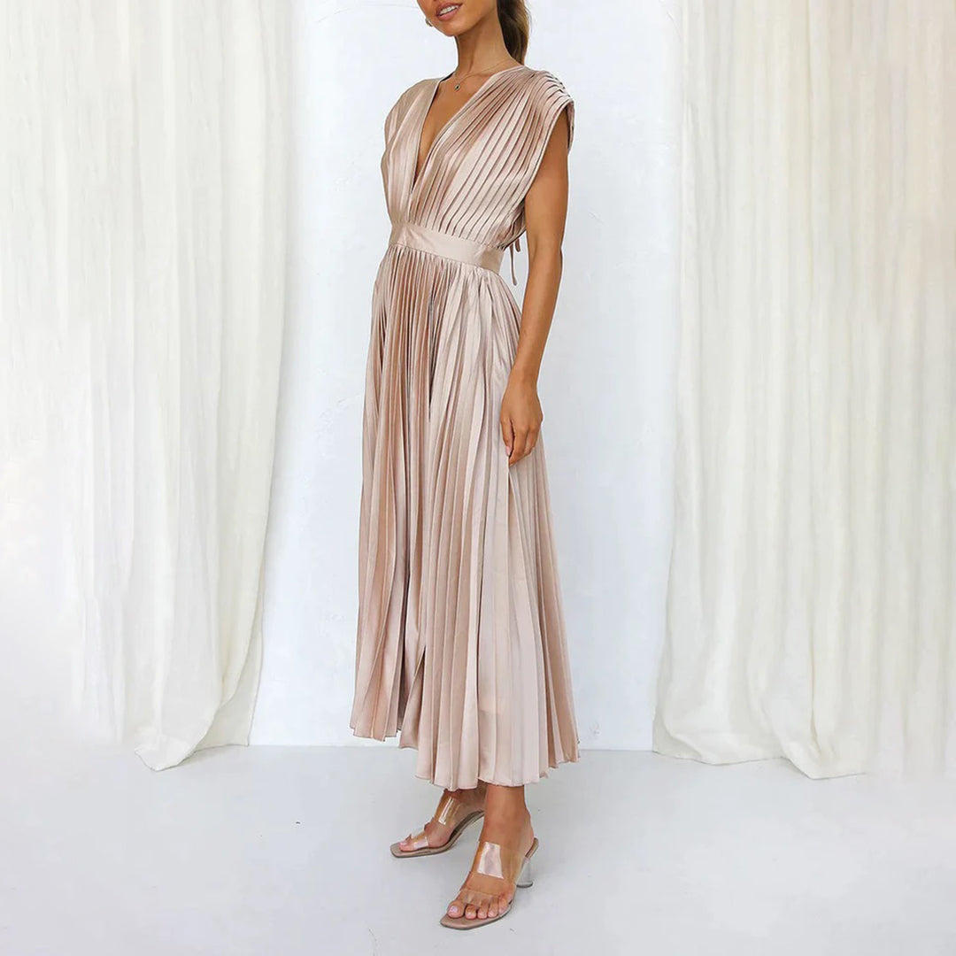 Marni™ | Tijdloos Plissé Midi Jurk