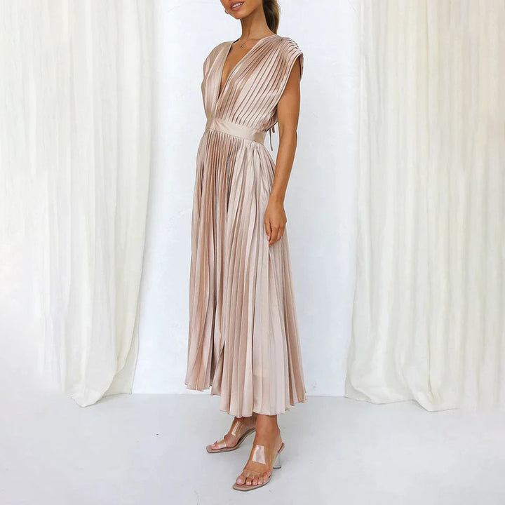 Marni™ | Tijdloos Plissé Midi Jurk