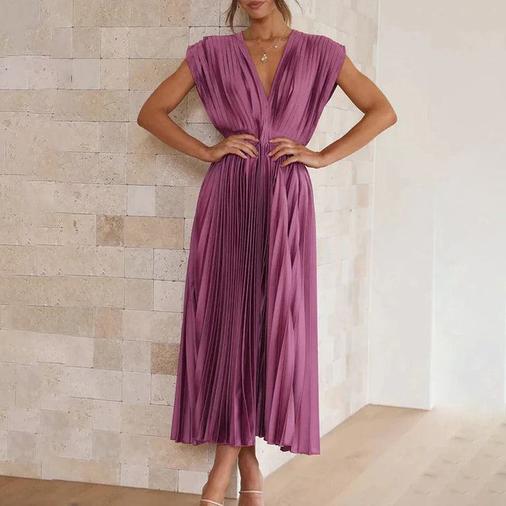 Marni™ | Tijdloos Plissé Midi Jurk
