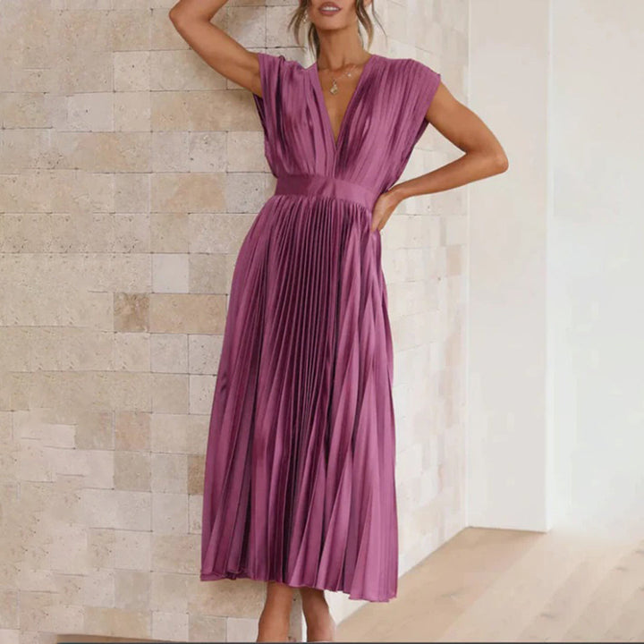 Marni™ | Tijdloos Plissé Midi Jurk