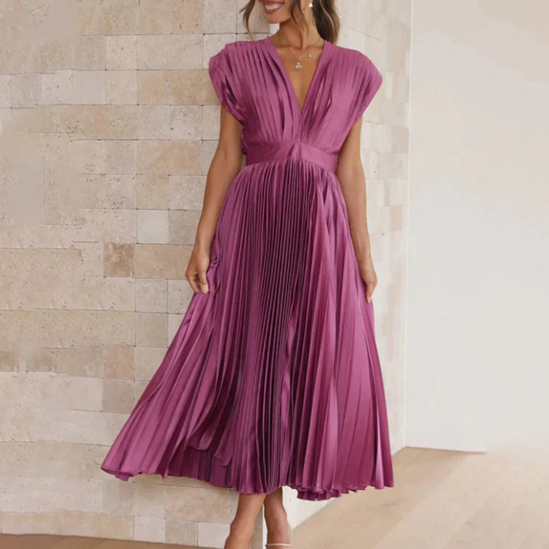 Marni™ | Tijdloos Plissé Midi Jurk