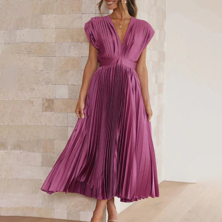 Marni™ | Tijdloos Plissé Midi Jurk