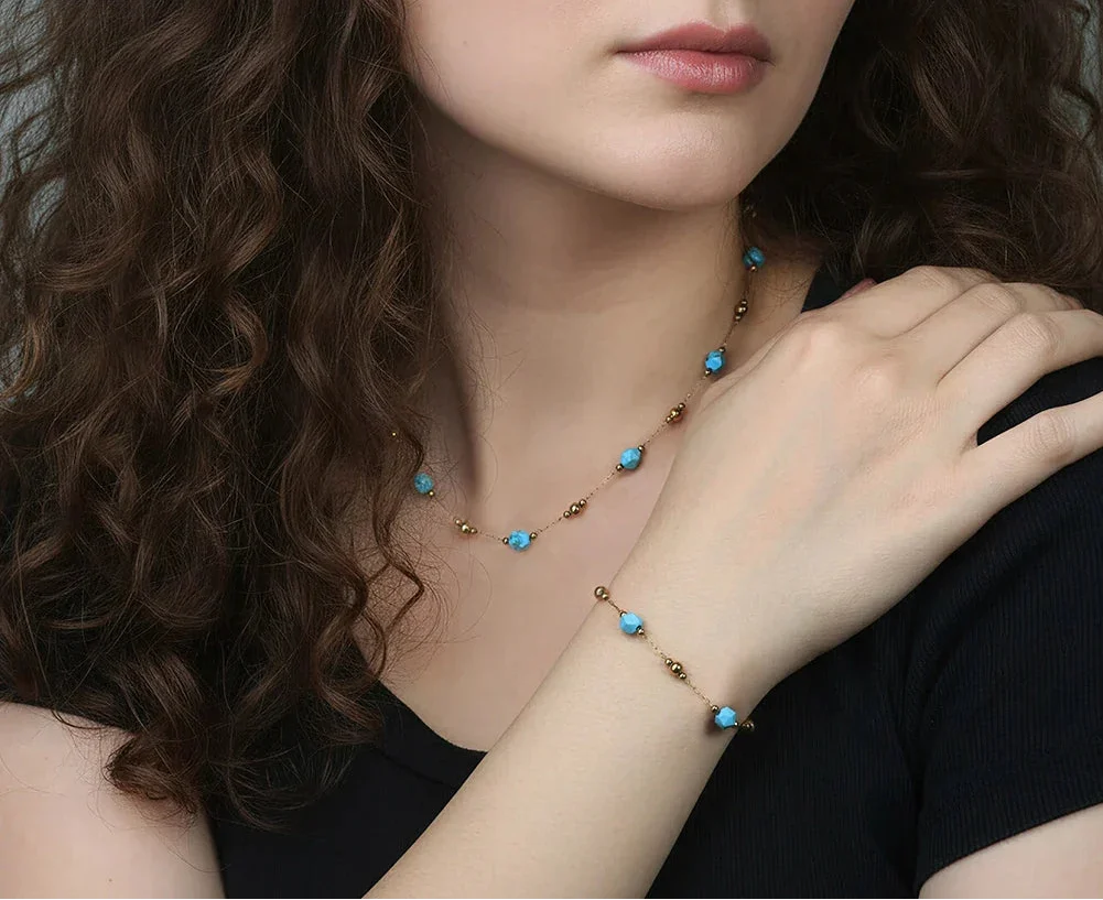 Ketting en Choker Armband Turkoois