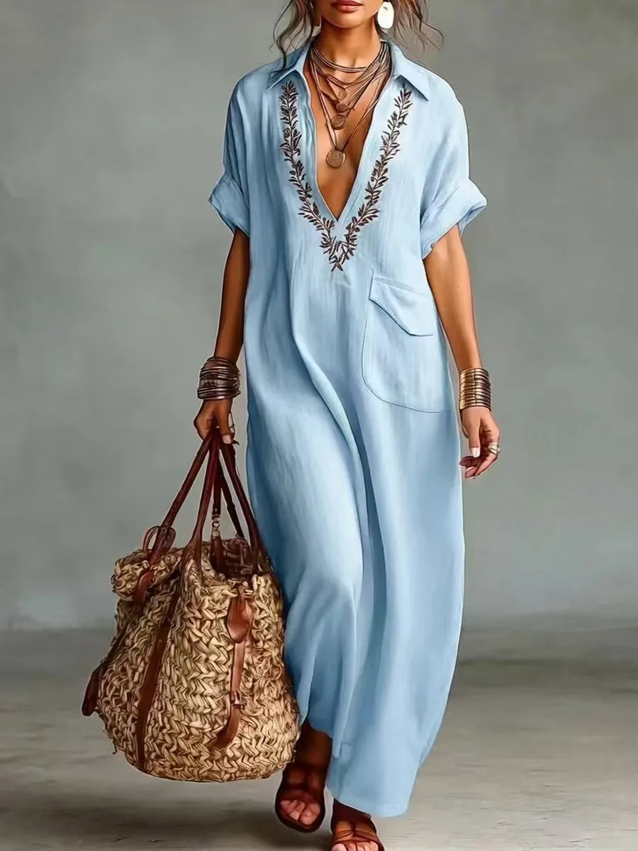 Marta | Maxi Bohemian Jurk met Bloemenprint