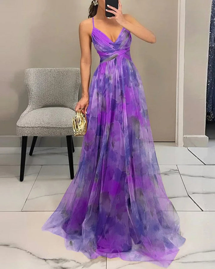 La Scintilla| Maxi Jurk Elegantie Bloemmotief
