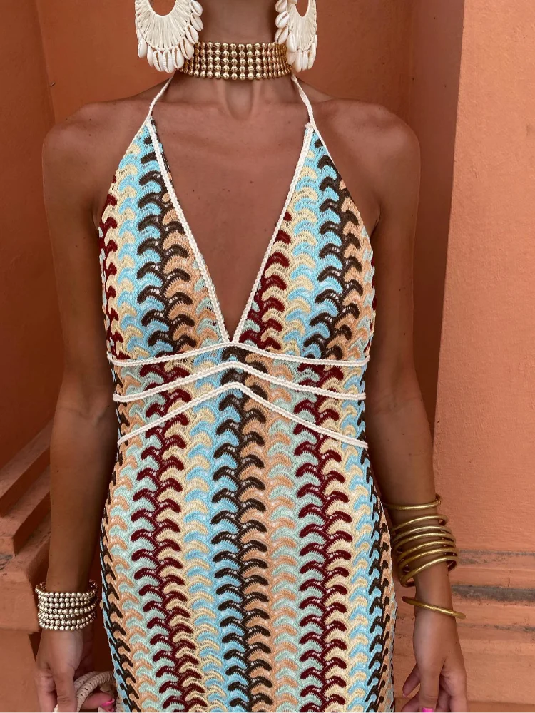 Naama-Lee™ | Maxi Jurk Zonder Rug met V-Hals