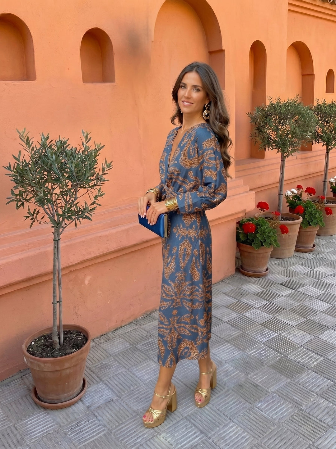 Midi-jurk met print