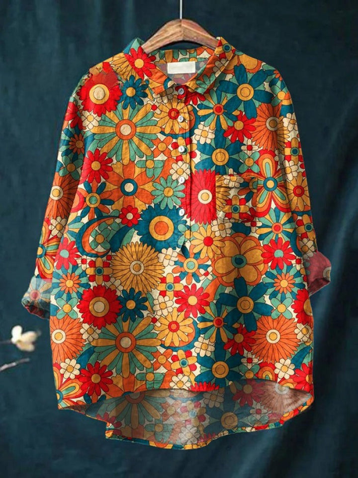 Lina | Vrouwelijke Bloemige Borduurblouse