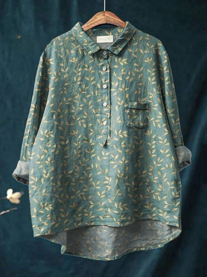 Vivia™ | Tijdloze Linnen Blouse met Print