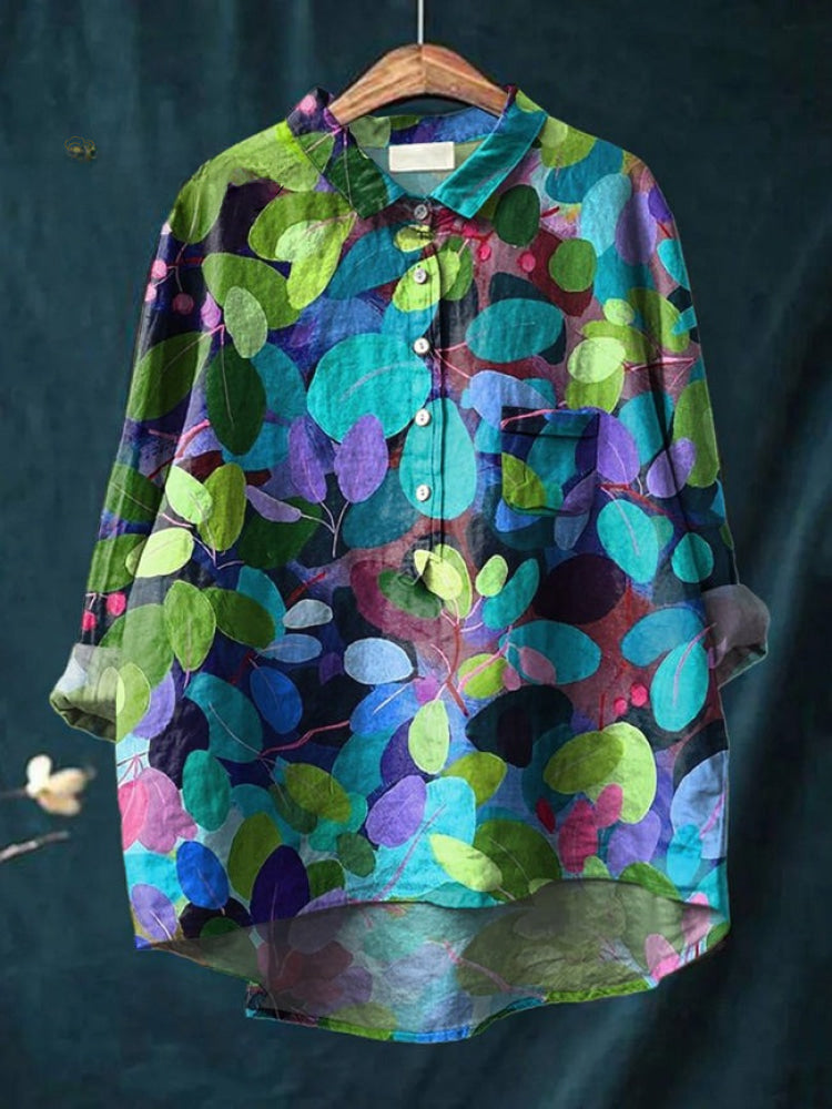 Vivia™ | Tijdloze Linnen Blouse met Print