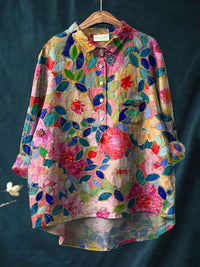 Lina | Vrouwelijke Bloemige Borduurblouse