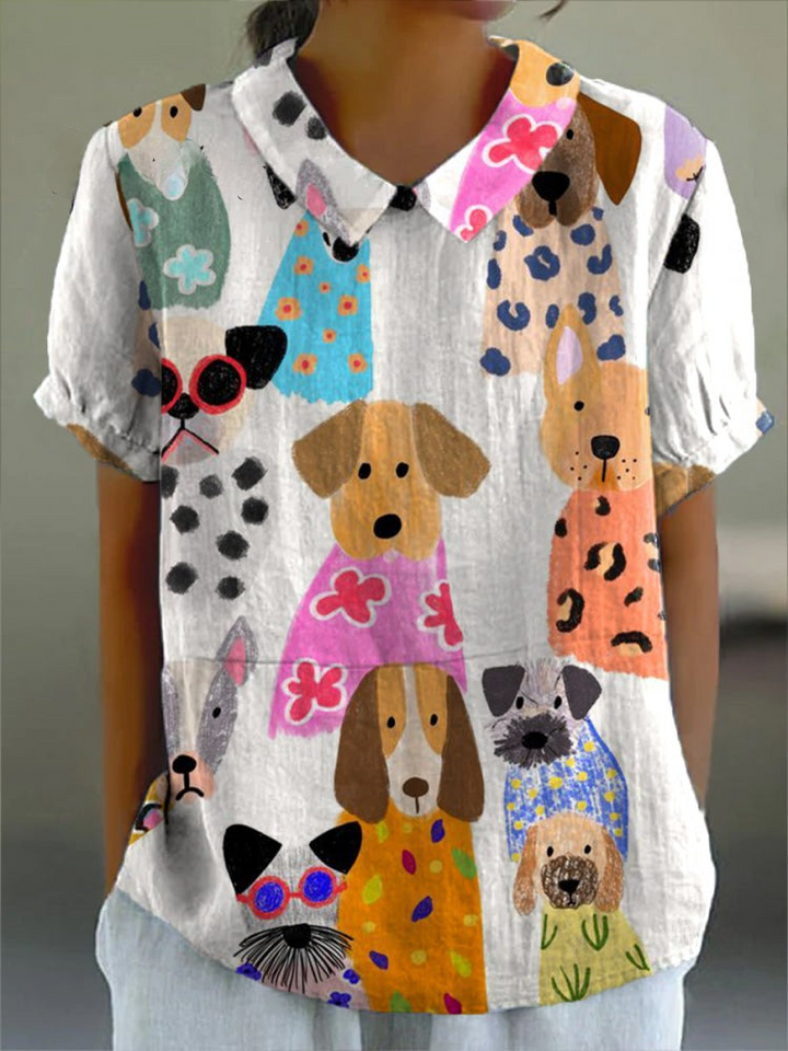 Pippa™ | T-shirt met Hondenprint