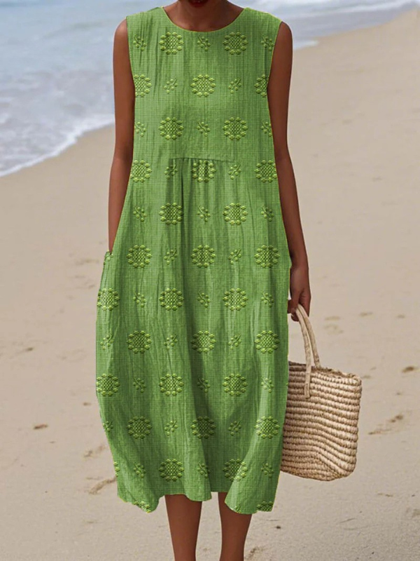 Rose™ Midi Jurk Geborduurd