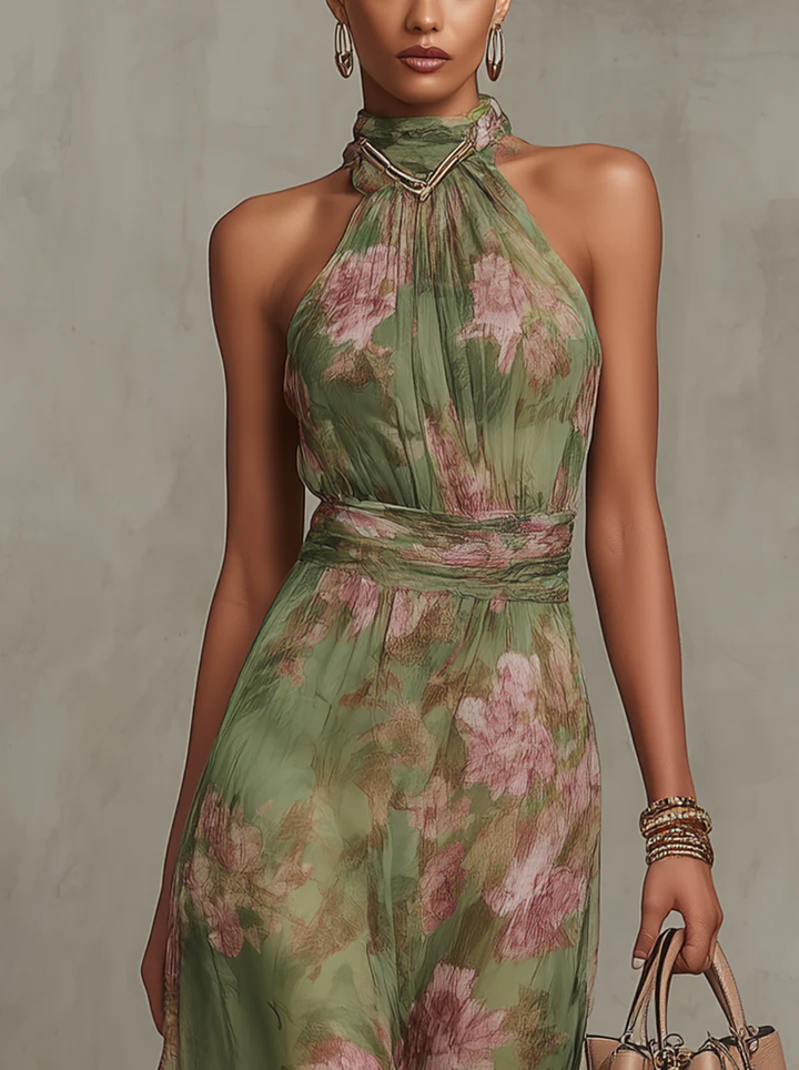 La Scintilla | Elegante Lange Bloemenjurk Élise