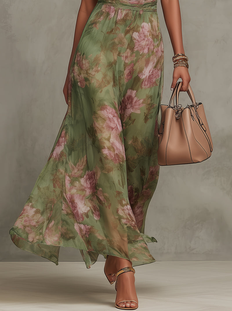 La Scintilla | Elegante Lange Bloemenjurk Élise