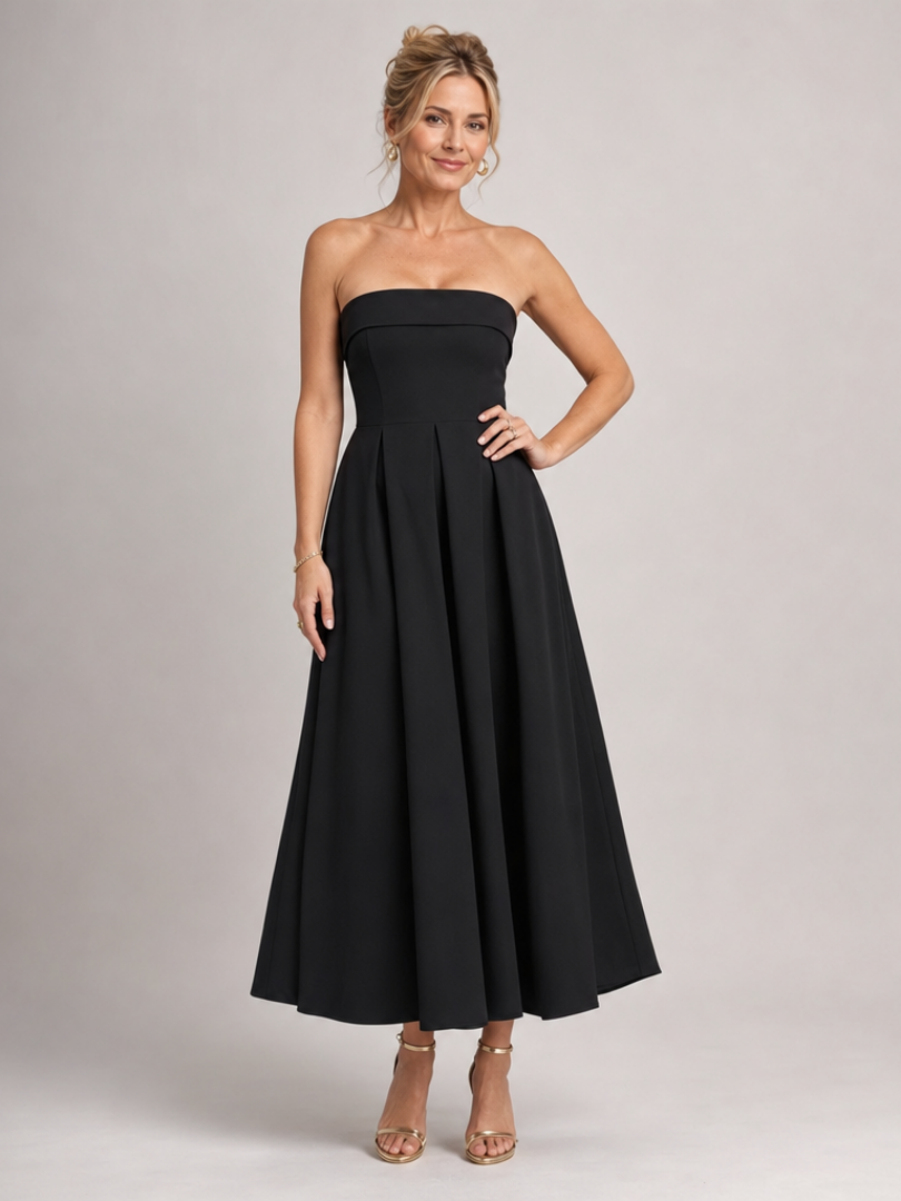 Almut | Strapless Avondjurk met Gestructureerde Bovenkant