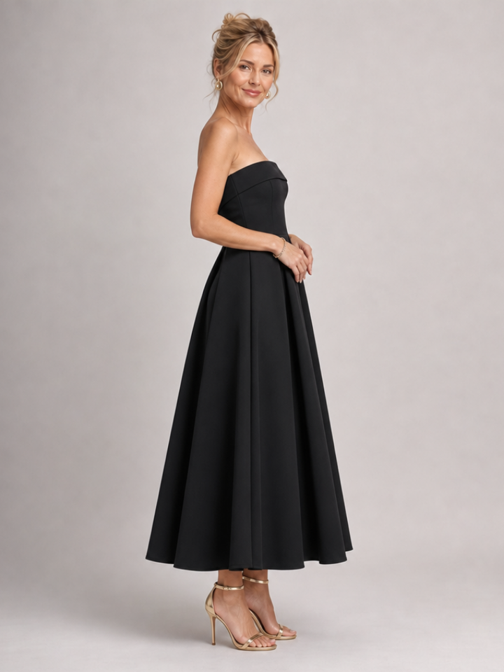 Almut | Strapless Avondjurk met Gestructureerde Bovenkant